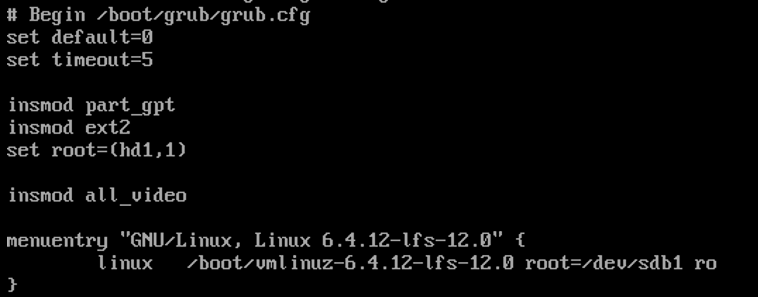 grub config