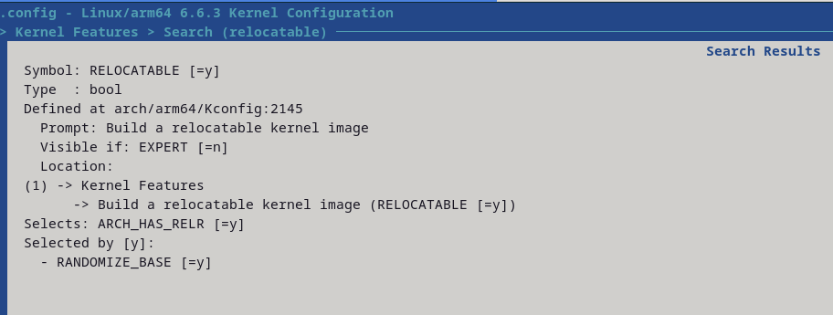 RELOCATABLE kernel option